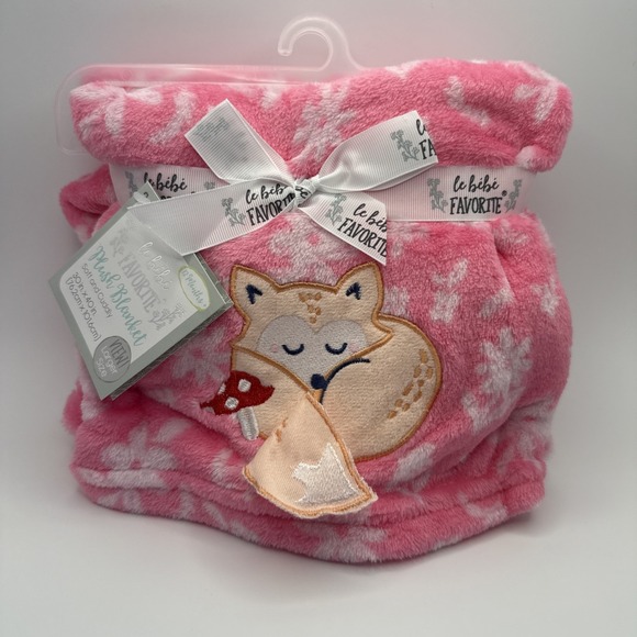 le bebe Favorite Other - Le Bebe Favorite Baby Blanket Pink Lovey  Security Fox Mushroom NWT
